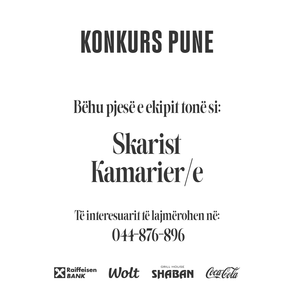 Skarist, Kamarier/e